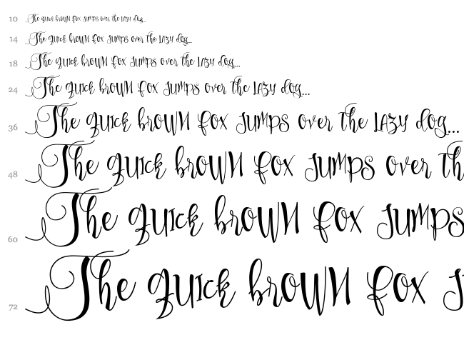 Sweetline font waterfall